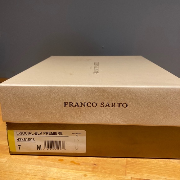 Franco Sarto Womens Knee High Boots Heels Shoes Size 7 Black Pull on Round Toe - Picture 7 of 7